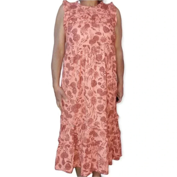 Universal Thread Peach & Coral XS Tiered Dress - Picture 2 of 10